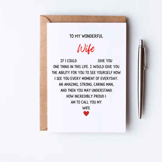 To My Wonderful Wife Greeting Card