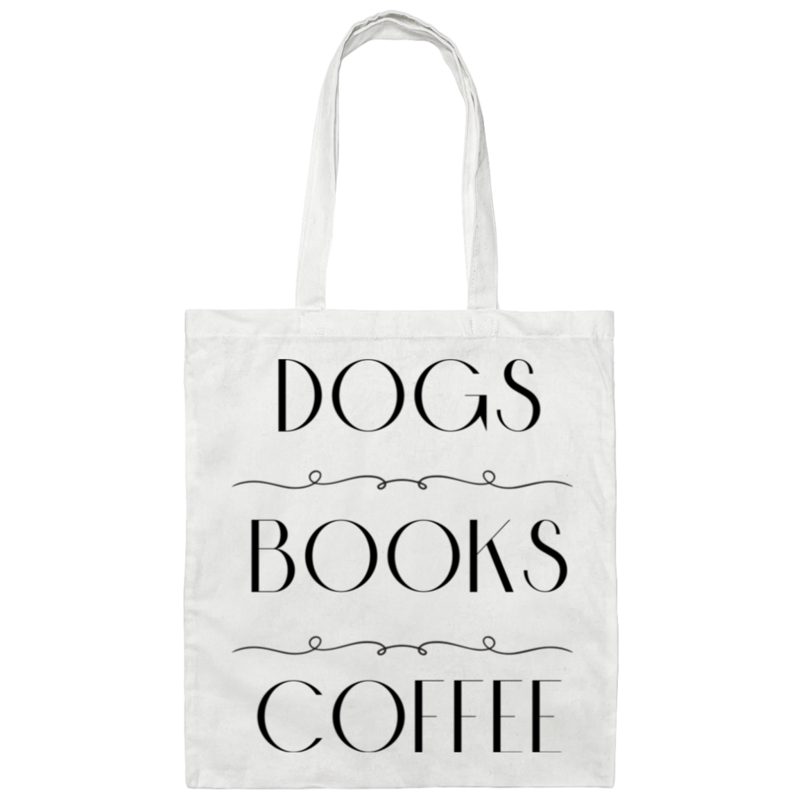 Dogs, Books, Coffee Canvas Tote Bag