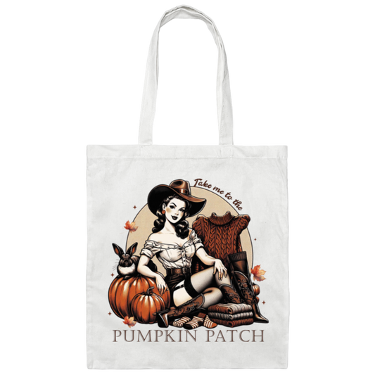 Cowgirl’s Pumpkin Canvas Tote Bag