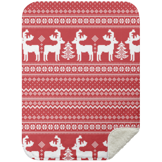 Ugly Xmas Sweater Sherpa Blanket