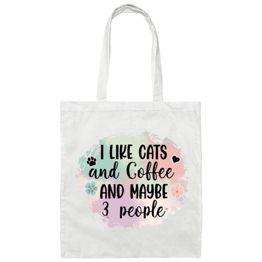 I Like Cats and Coffee  Canvas Tote Bag