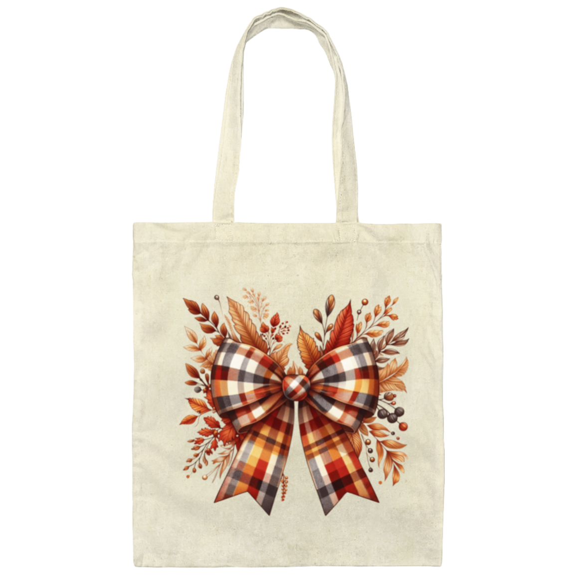 Autumn Charm Bow Canvas Tote Bag