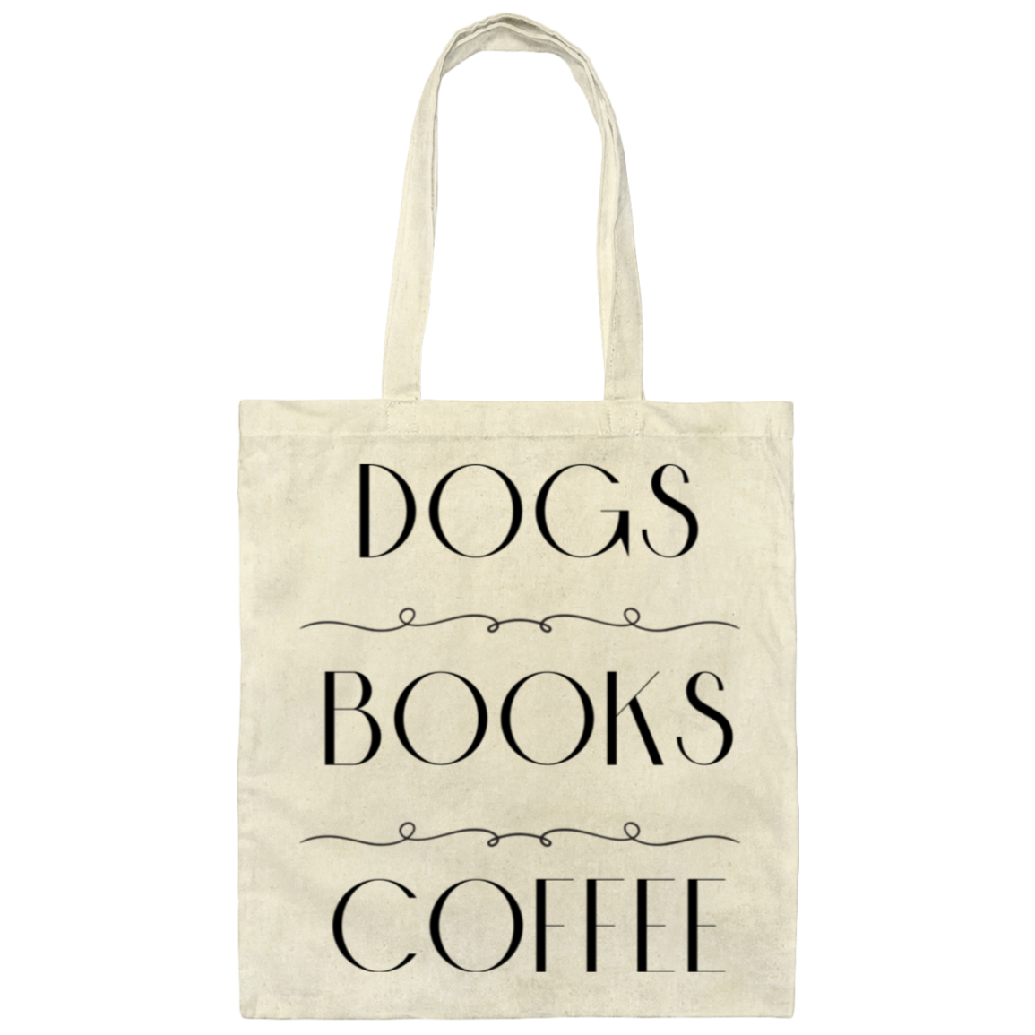 Dogs, Books, Coffee Canvas Tote Bag