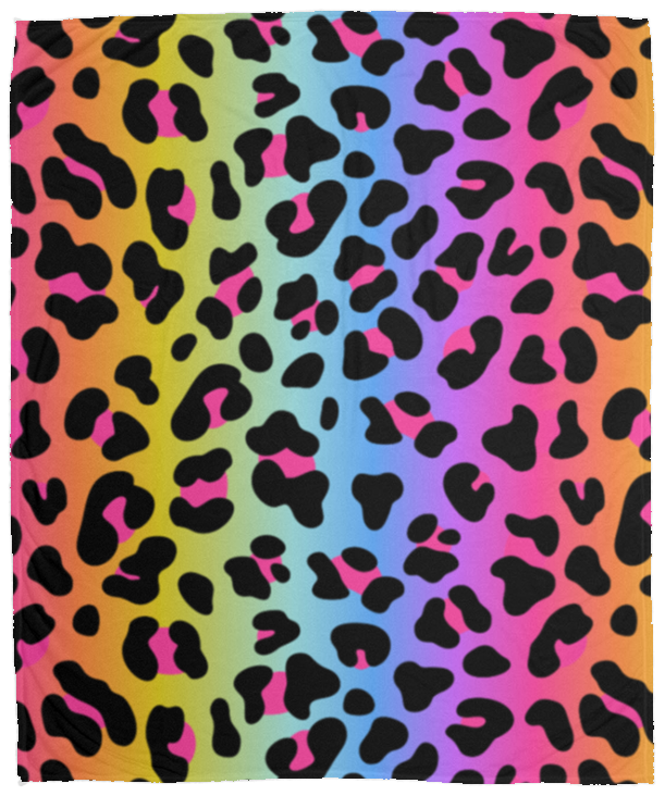 Colorful Cheetah Cozy Fleece Blanket