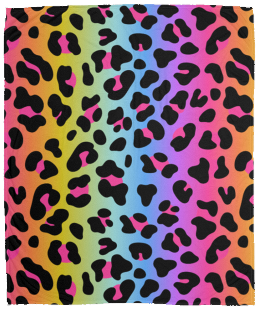 Colorful Cheetah Cozy Fleece Blanket