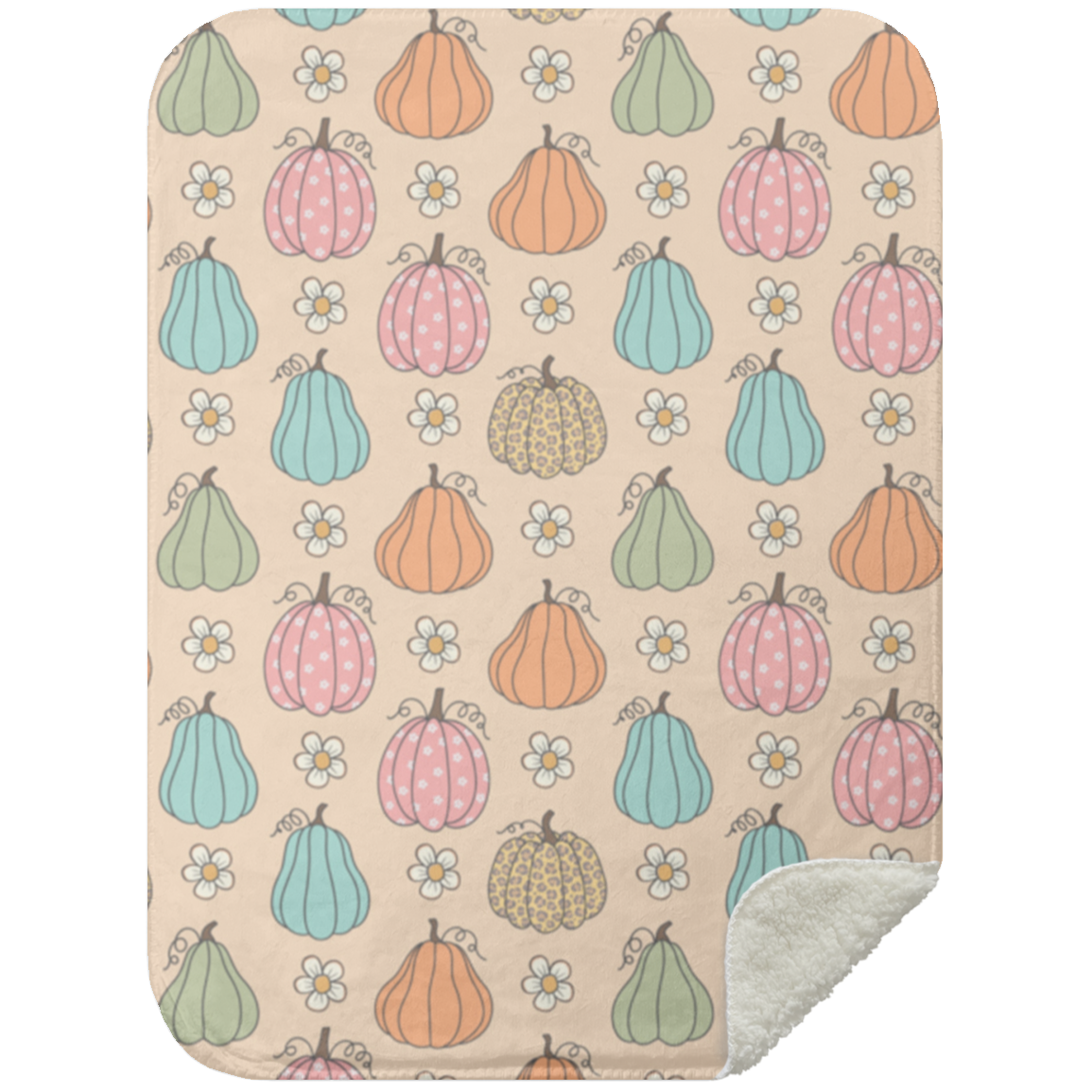 Pumpkin Charm Sherpa Blanket