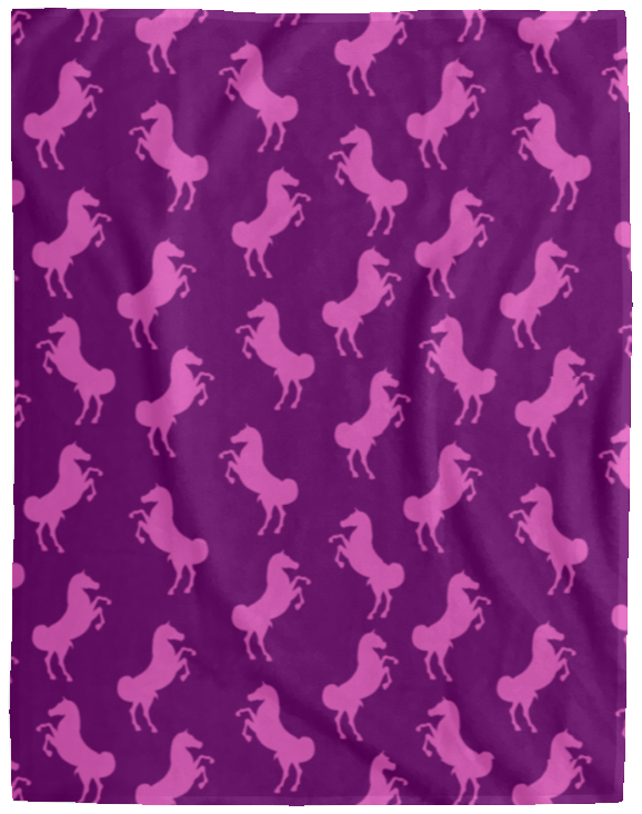 Pink Horse  Cozy  Fleece Blanket - 60x80