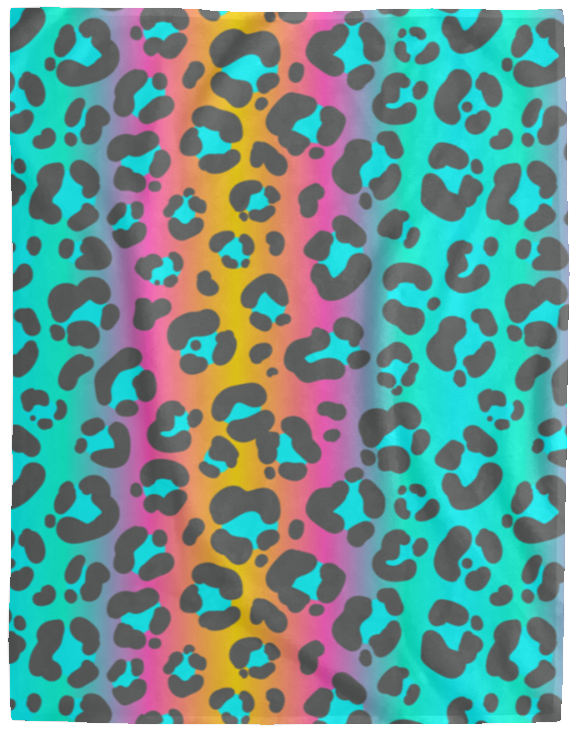 Colorful Cheetah 2 Cozy Fleece Blanket - 60x80