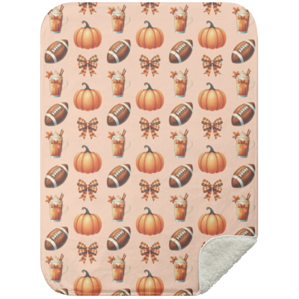 Touchdown & Pumpkin Spice Sherpa Blanket