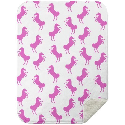 Pink Horse Sherpa Blanket