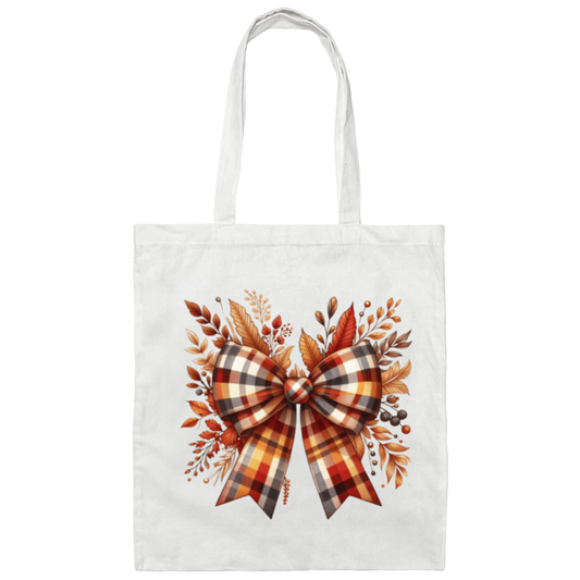 Autumn Charm Bow Canvas Tote Bag