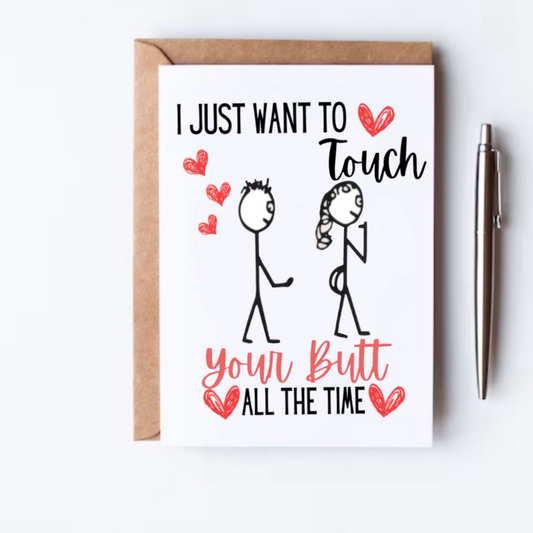 Touch Your Butt Greeting Card