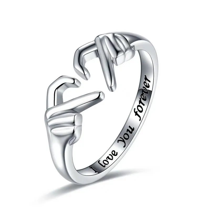 Heart Hand Hug Ring