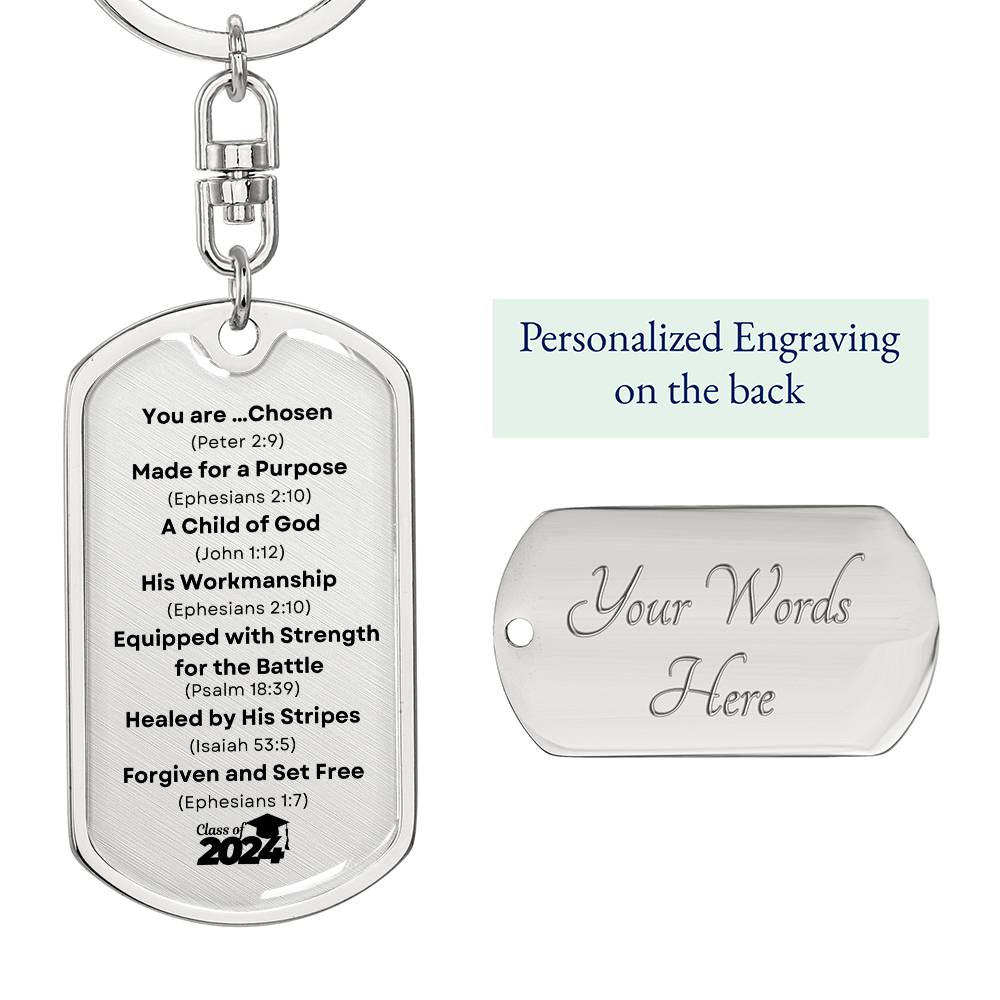 Bible Verse Graduation Keychain