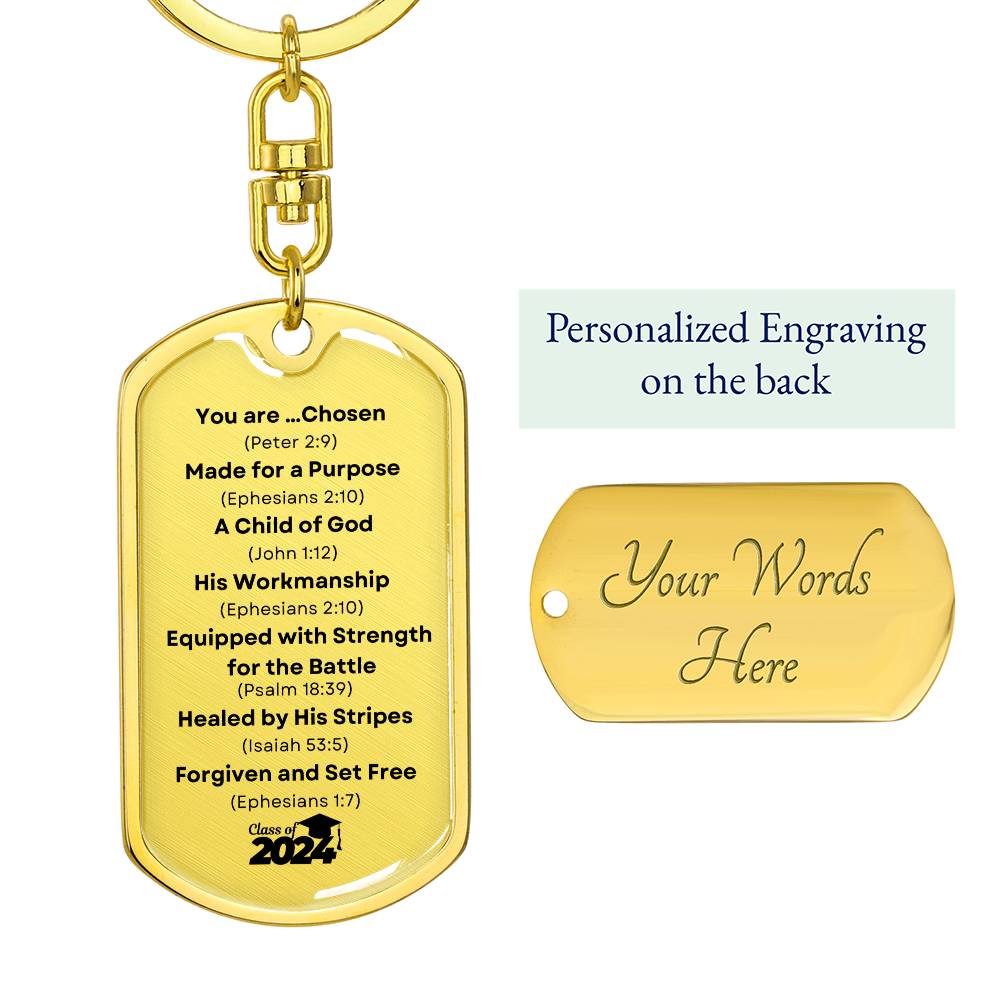 Bible Verse Graduation Keychain