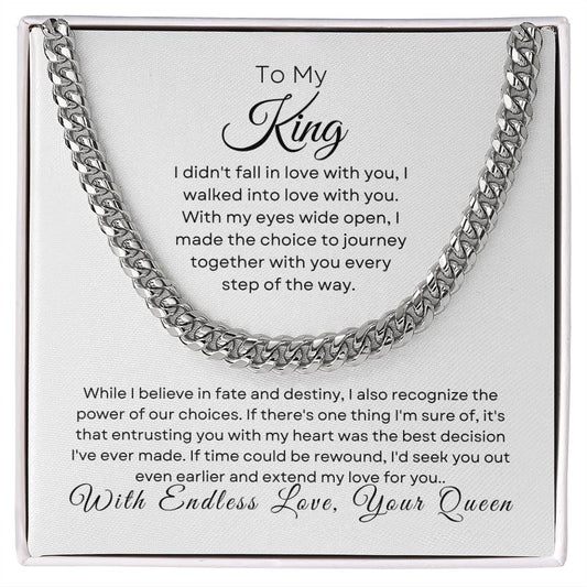 To My King Cuban Link Chain
