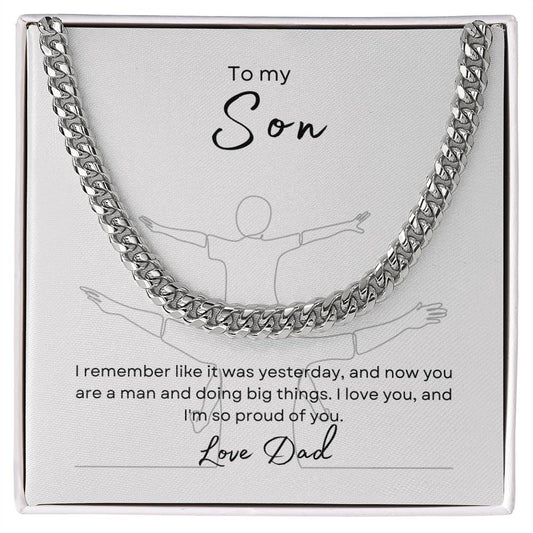 To My Son Cuban Link Chain