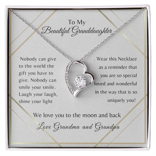 To My Beautiful Granddaughter-Forever Love Necklace