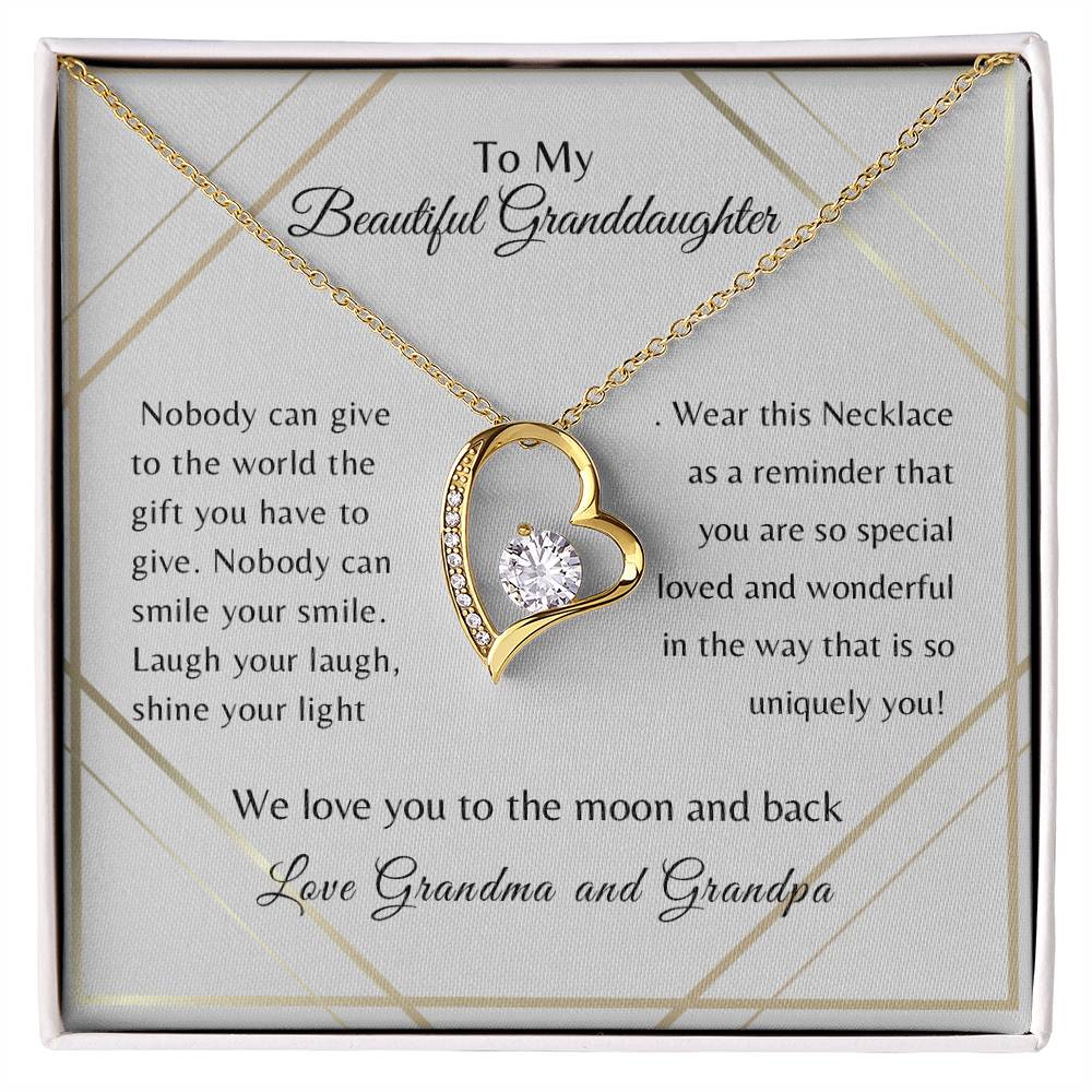 To My Beautiful Granddaughter-Forever Love Necklace