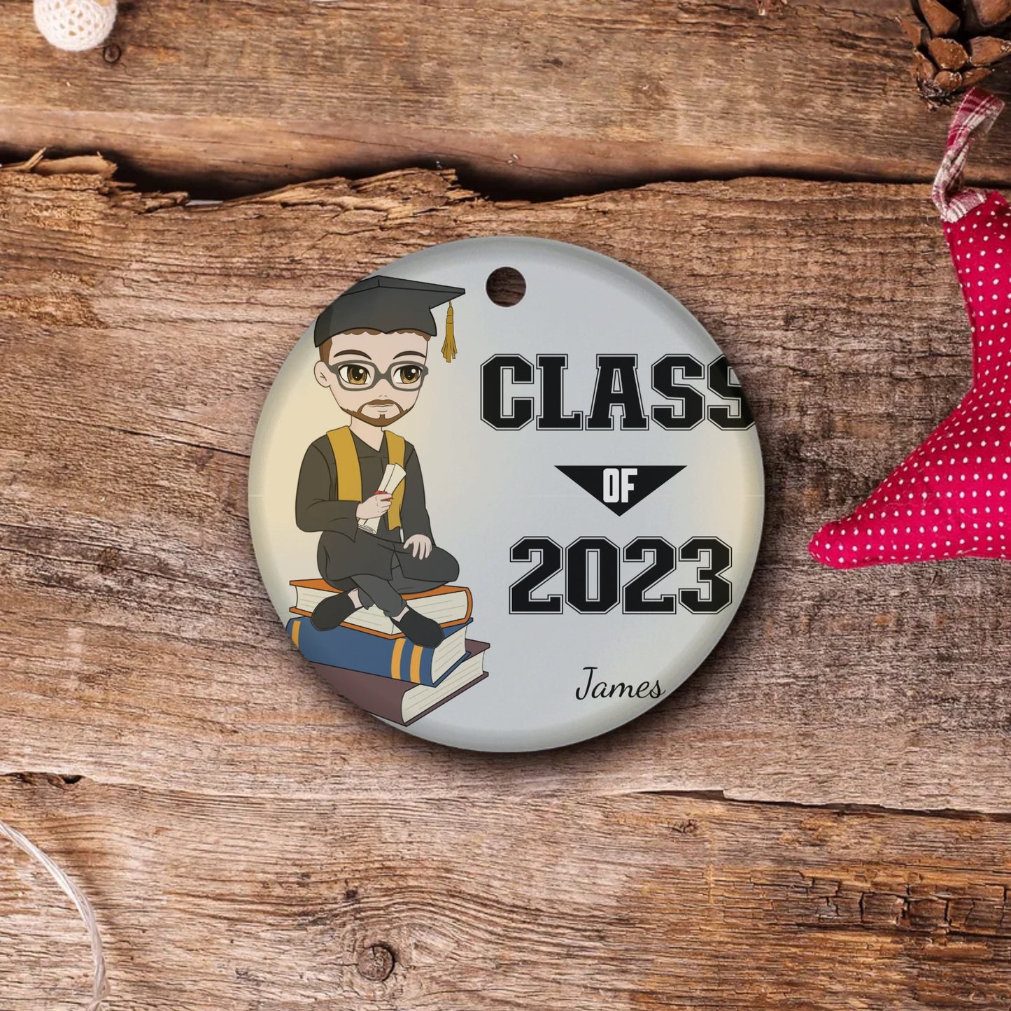 Class of 2023 Personalized Ceramic Circle Ornament